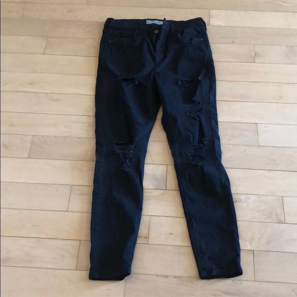 Topshop distressed black jeans